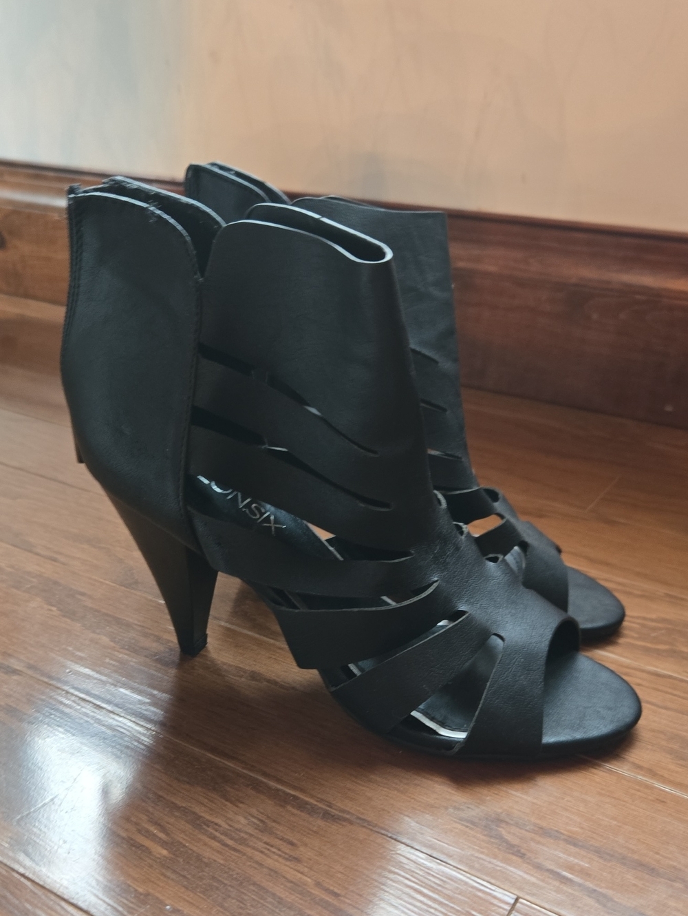Black Strappy High Heel Sandals - Women's Fashion Heels
